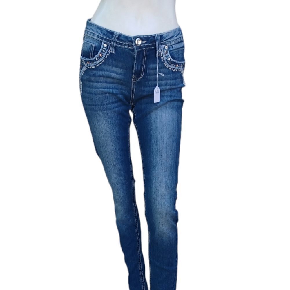 446215...Justice Premium Skinny Jeans Size Jr. 16R - Picture 2 of 6